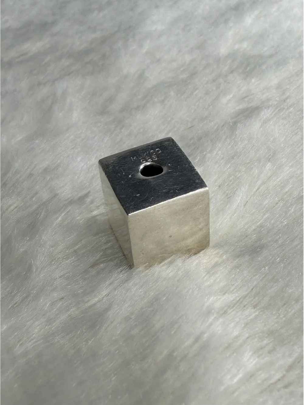 Vintage Silpada Retired S0832 Sterling Silver .925 Square Cube Slide Charm